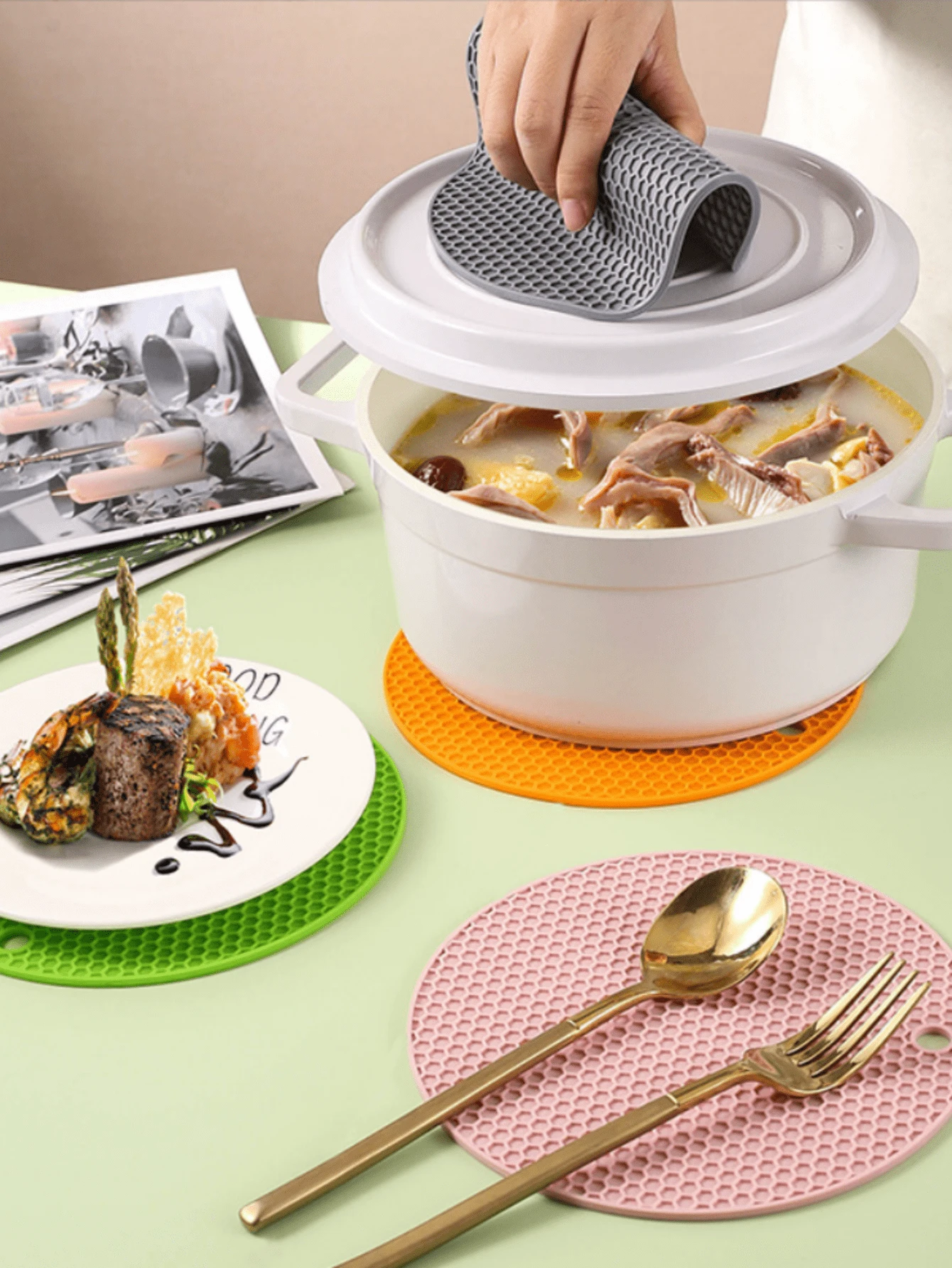 Silicone Mat Insulation Mat Table Casserole Round Placemat