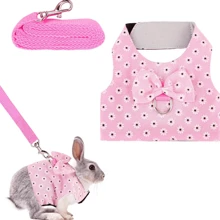 Arnés De Conejo Con Correa, Lindo Chaleco Transpirable Y Ajustable Con Hebilla Para Gatos Y Perros Pequeños, Arnés Innovador Para Conejo Y Arnés De Pecho Para Hámster. Combinado Con Ropa De Conejo De Moda Para Proteger La Seguridad De Tus Mascotas Durante Los Paseos