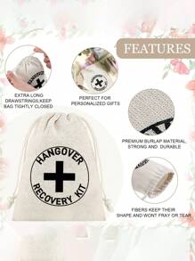 2/4/6/12pcs- Hangover Bag Gift Bag Bachelorette Party Decoration Bachelorette Party Gift Bachelorette Bride Shower Bag With Drawstring Party Wedding Gift Bachelor Party (Cross), - 白色 - 查看 6