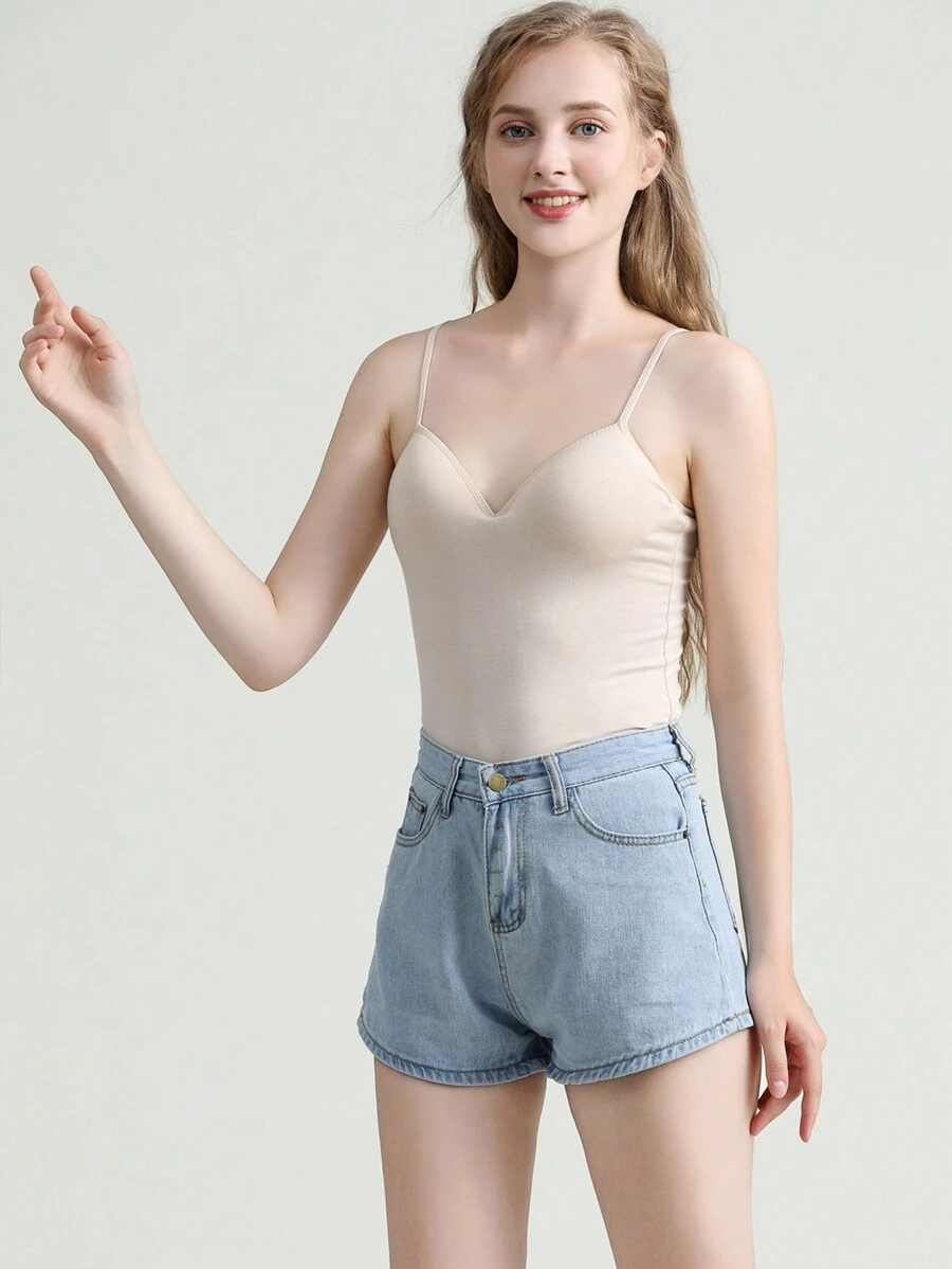 1 Stück Bodycon Modal Camisole Tanktop Mit Integrierten Bh-einsätzen Und Drahtloser Unterstützung Für Frauen