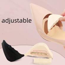 Heel Grip Shoe Pad Toe Cushion Insole Shoe Insert Half Shoe Size Adjuster Foot Protection - Beige - View 1