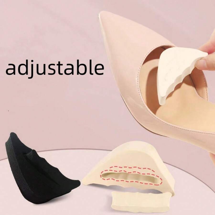Heel Grip Shoe Pad Toe Cushion Insole Shoe Insert Half Shoe Size Adjuster Foot Protection - Beige - View 1