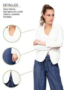 Women Blazers - White - View 5
