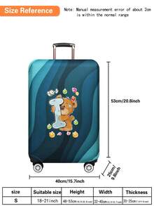 Vỏ hành lý Du lịch Loại vỏ Che phủ Đối với 18 Đến 21 Inch Hành lý Người bảo vệ Các trường hợp Cho nam giới NỮ Ngoài trời Ngày lễ Những điều cần thiết khi đi du lịch Phụ kiện Polyester Vali Đàn hồi Che phủ bụi Thời trang Ban đầu Tên A Đến Z Mẫu chữ - Màu xanh lam - Xem 3