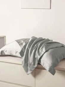 1pc Satin Solid Color Pillowcase, Envelope Closure Soft Pillowcase For Bedroom, Bedding - Multicolor - View 6