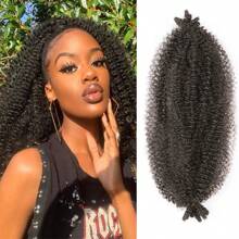 Tóc tết xoắn Marley 24 inch Tóc xoắn Kinky 1 gói Tóc xoắn Afro lò xo Tóc tết Marley Kinky cho tóc xoắn lò xo tự nhiên đã được làm phồng trước Tóc quấn cho tóc tết mềm mại - Nâu đen - Xem 2