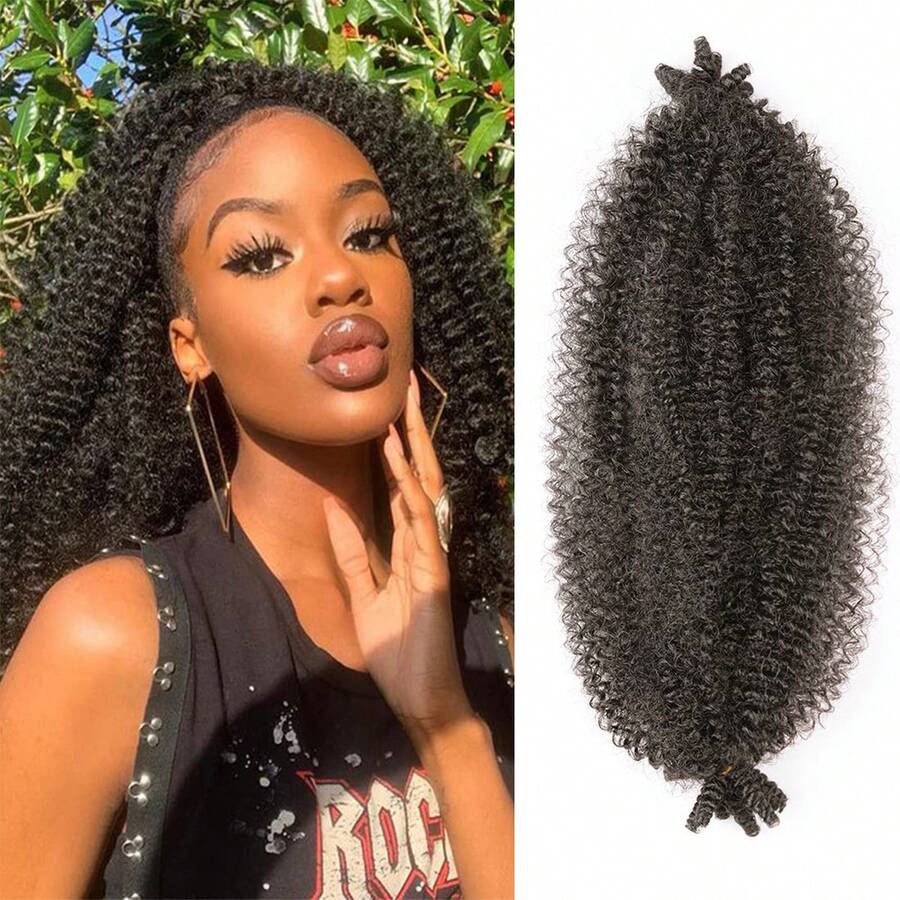 Tóc tết xoắn Marley 24 inch Tóc xoắn Kinky 1 gói Tóc xoắn Afro lò xo Tóc tết Marley Kinky cho tóc xoắn lò xo tự nhiên đã được làm phồng trước Tóc quấn cho tóc tết mềm mại