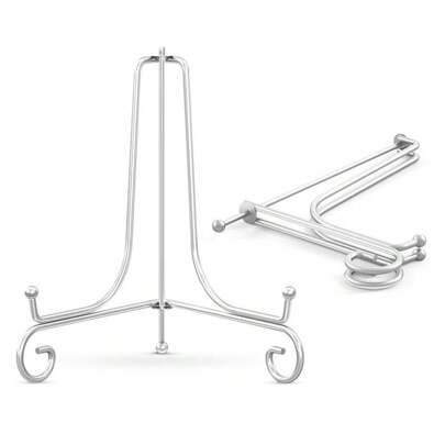 可折疊三角形鐵藝展示架,歐式極簡主義金屬擺設托架,適用於展示茶點、照片框、盤子等