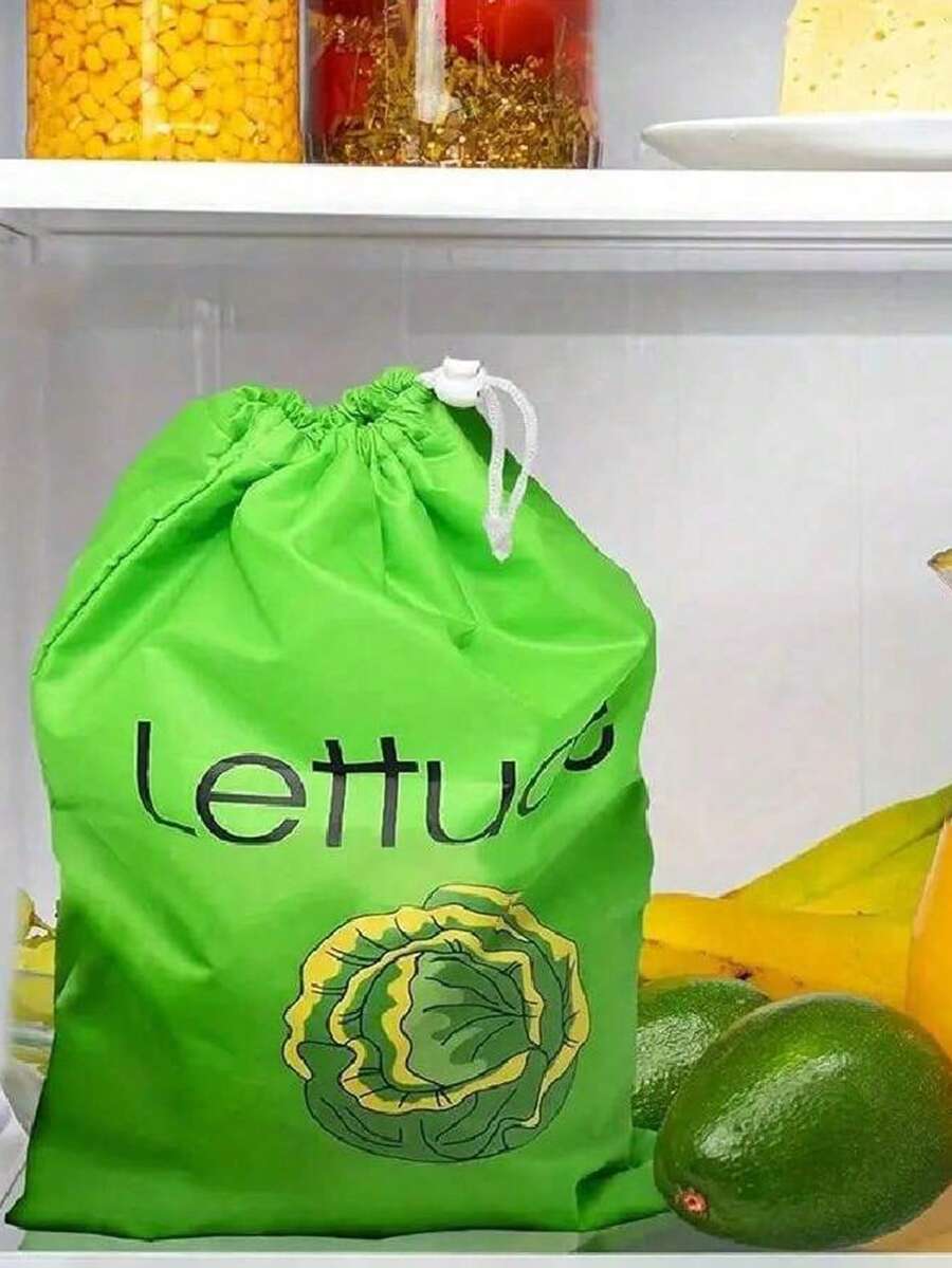 Có thể tái sử dụng Túi bảo quản , Hộp đựng Cái túi Đối với Ngăn ngừa Trái cây Rau , Dây rút Thoáng khí Túi thu nạp thực phẩm , Tủ lạnh Tươi Cái túi , Đến Ngăn chặn Món ăn Lãng phí , Đến 2 , Hộp Đựng Thực Phẩm Quân nhu , Nhà  Lưu trữ Quân nhu - màu xanh lá - Xem 1