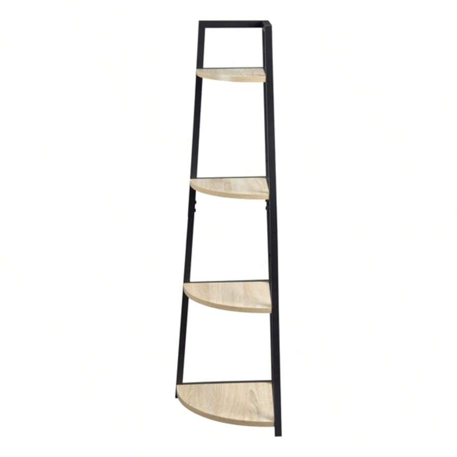 4-Tier Corner Shelf, Triangular Shelf For Cubicle Bookshelf For Living ...