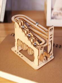 51pcs/Set Diy Wooden Roller Coaster Track With Ball Model, 3d Puzzles Construction Kit, Best Gift,Football,Wooden Ball,Diy Wood,Model Kit,Football,Puzzle