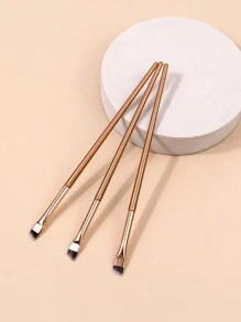 3pcs GOLDEN Sickle Eyeliner Brush Knife Edge Makeup Brush Liquid Eyeliner Brush Ultra Thin Fine Oblique Angle Flat Head Eyebrow Brush,Eyebrow Brush,Eyeshadow Brush,Spoolie,Spoolie Brush - Gold - View 8