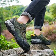 新款戶外男鞋,md橡膠大底設計,防滑耐磨,適合健行以及休閒活動,尺寸39-48,時尚透氣大網眼鞋面 - 綠色 - 查看 3