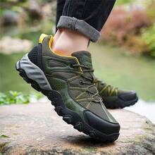 新款戶外男鞋,md橡膠大底設計,防滑耐磨,適合健行以及休閒活動,尺寸39-48,時尚透氣大網眼鞋面 - 綠色 - 查看 2