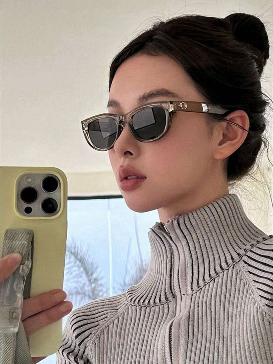 1副新款时尚经典复古猫眼眼镜，男女皆宜，沙滩配饰，女士眼镜太阳镜，秋冬必备单品，商务休闲装，夏季沙滩度假、户外活动、旅行的理想礼物 - 黑色 - 查看 1