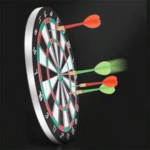 1pc Needle-Type Dartboard Set, Home & Professional Indoor Safe Dartboard Target With Soft Darts For Competition - Black and White - View 1