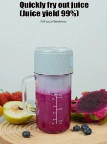 1pc 340ml Mini Cyclone Juicer Cup With Type-C Charging Port - Blue - View 4