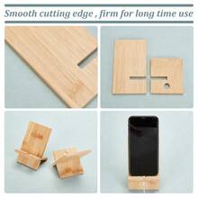 2組木製手機支架，手機平板簡易桌面架，智慧型手機墊鞍褐色十字托架適用於智慧型手機平板 - 棕色 - 查看 5