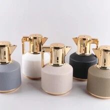 全新阿拉伯风格隔热保温咖啡壶、水壶、茶壶和咖啡壶 1000 毫升，双层壁，用于保存热饮的热水瓶，粉色玻璃内衬水瓶，重返校园 - 彩色 - 查看 2