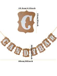 1set Candy Color Cardboard Banner For Wedding Party Decoration, Made Of Kraft Paper,Christmas - Bronze - View 2