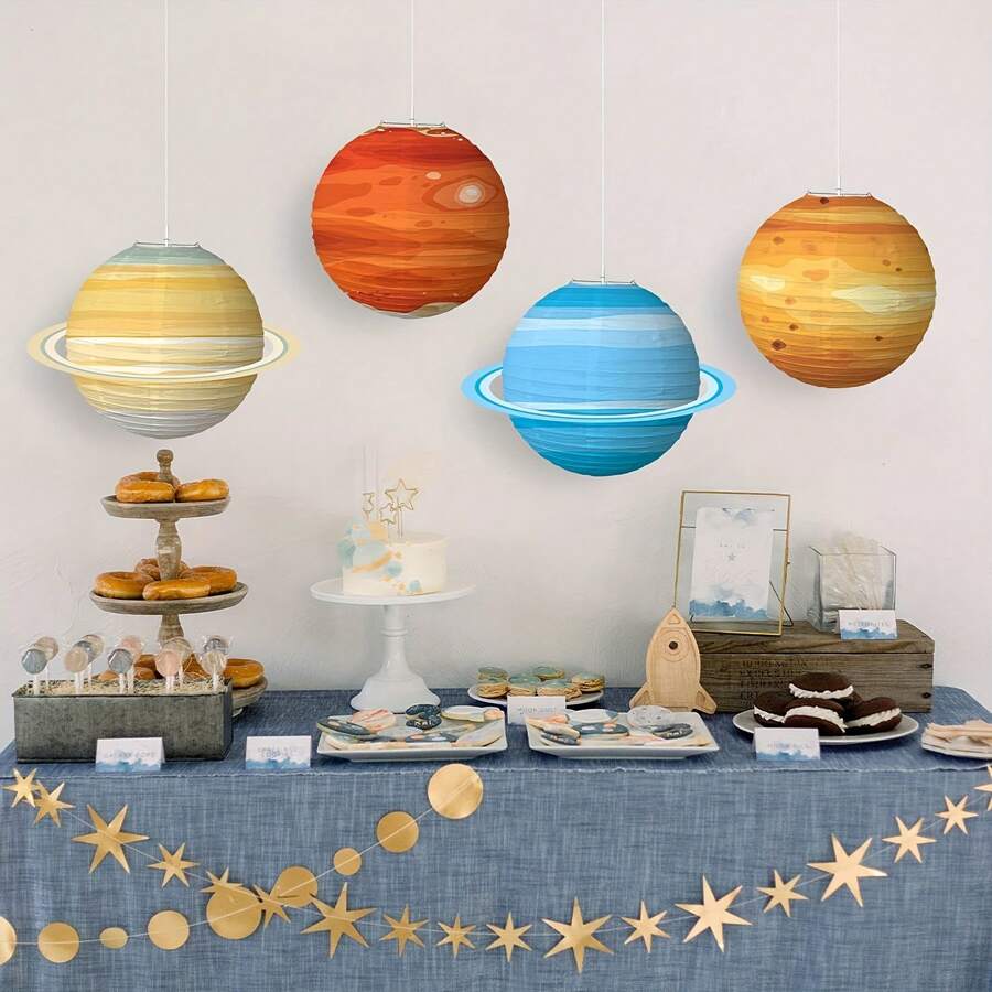 4pc Paper Lanterns Dream Space Lanterns Theme, Hanging