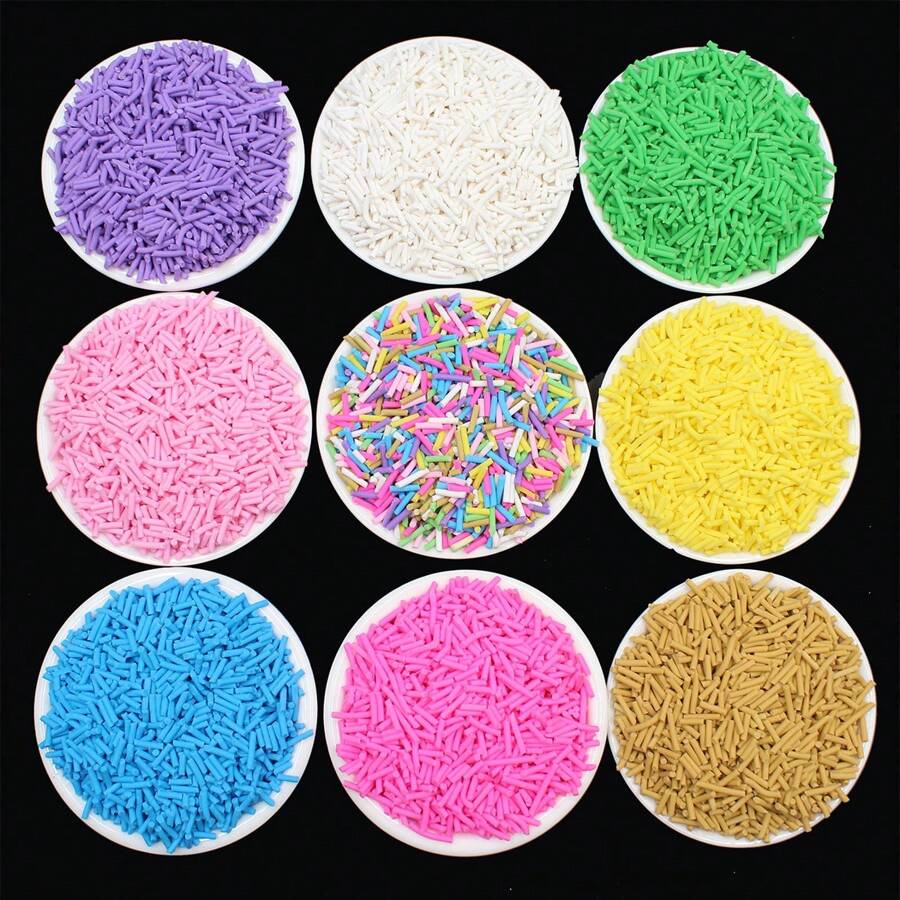 Agulha Realista De Doces De 20g/peça, Grânulos De Açúcar, Fatias De Argila Polimérica, Peças De Cerâmica Macia Para Joalheria Diy, Decoração De Bolos E Acessórios De Enchimento