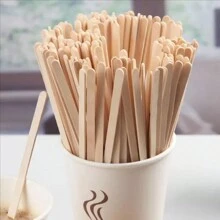 100pcs Disposable Wooden Coffee Stirrer For Home Kitchen Restaurant Milk Tea Beverage, Three Size Options, Ideal For Birthday Party, Gathering, Outdoor Activities - Apricot - View 4