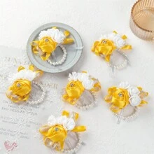 6 cái/gói Của phụ nữ Phù dâu Corsage cổ tay Với Hoa & Ngọc trai Giả Đối với PE Buổi tiệc , Lễ cưới , Tốt nghiệp Lễ - A - Xem 23