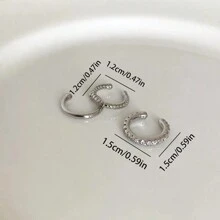 3入組女士/中性極簡時尚軟骨環耳環套裝,耳袖假穿透夾式耳環