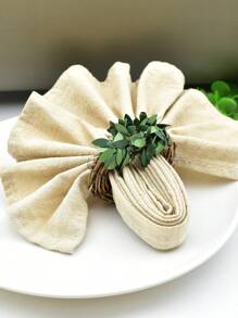 20pcs/12pcs/8pcs/6pcs/4pcs/2pcs Artificial Vine Napkin Rings - Green - View 4