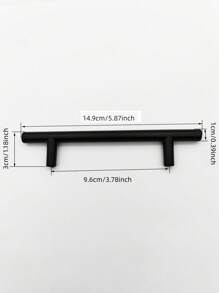 4pcs/Set Modern Simple Black Aluminum Alloy T-Shaped Drawer Pulls