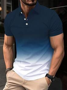 Summer New Boyfriend Style Men's POLO Shirt Lapel Tribute T-Shirt Gradually Changing Youth Zipper Top, Boyfriend Style Men's Sports POLO Shirt