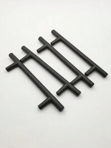 4pcs/Set Modern Simple Black Aluminum Alloy T-Shaped Drawer Pulls