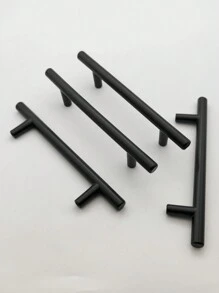 4pcs/Set Modern Simple Black Aluminum Alloy T-Shaped Drawer Pulls