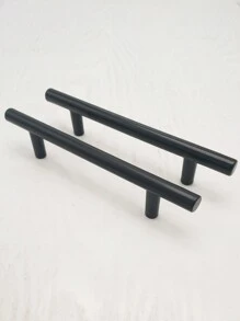 4pcs/Set Modern Simple Black Aluminum Alloy T-Shaped Drawer Pulls
