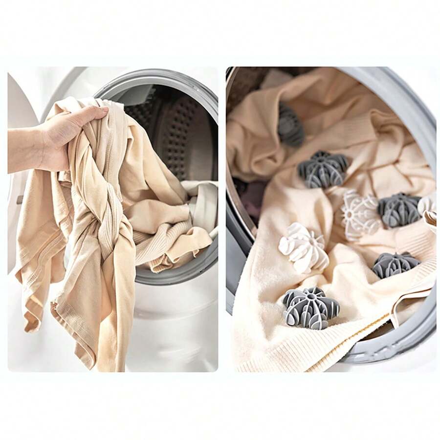 2/4/6pcs Silicone Snowflake Shaped Laundry Balls For Stain Removal