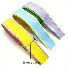 2.7公尺長1英寸寬的格洛斯蓮絲緞帶,適用於製作蝴蝶結,花卉裝飾,禮物包裝 - 2.7米長 - 查看 5
