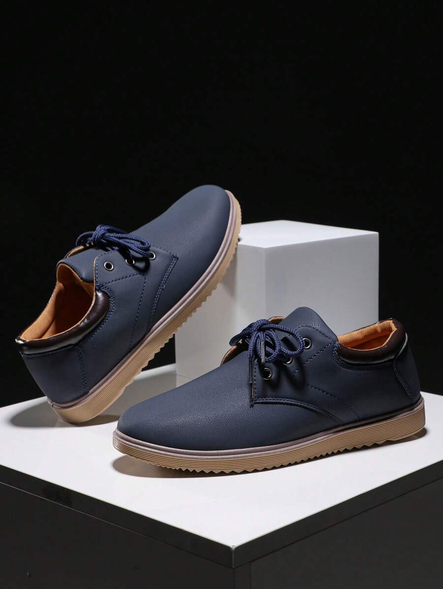 Giày thể thao thường ngày mới cho nam giới, giày thể thao đế mềm chống trượt, buộc dây (Kiểu buộc dây ngẫu nhiên), thích hợp để mang hàng ngày - Xanh đậm - Xem 1