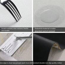 1pc Silicone Kitchen Floor Mat And Kitchen Carpet, Simple Gray Geometric Pattern, Comfortable And Shock-Absorbing, Water-Absorbent And Quick-Drying, Anti-Fall And Anti-Slip, Wear-Resistant And Stain-Resistant. Suitable For Kitchen Floors, Dining Rooms, Laundry Rooms, In Front Of Sinks, Entrances, Hallways ,Room Decor