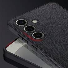Business Style High-End Soft Silicone Protective Case With Tree Bark Pattern Compatible With Samsung Galaxy S24/S24 Plus/S22 Ultra - Grey - View 8