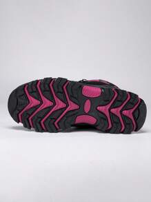 Couple Anti-Skid Breathable High-Top Hiking Shoes For Spring And Autumn Outdoor Sports, Men's Climbing Shoes And Women's Hiking Shoes, Black/Magenta Red