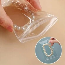 20Pcs Clear Jewelry Storage Bag,Self Locking Pvc Resealable Bag, Small Dustproof Jewelry Pouch Holder Organizer For Desk