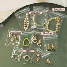 20Pcs Clear Jewelry Storage Bag,Self Locking Pvc Resealable Bag, Small Dustproof Jewelry Pouch Holder Organizer For Desk