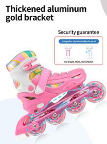 FREE STAR 1 Set Carefree Knight Sporty PU Inline Skates With Colorful Flashing Wheels For Teens And Adults, Comfortable Adjustable Size, Full Set With Helmet & Protective Gear, Outdoor Roller Skating Equipment For Beginners, Unisex All Season