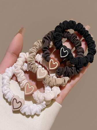 5 件/套心形发圈发饰配饰