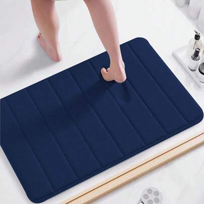 1 pieza Alfombra de baño de espuma de memoria suave y absorbente, antideslizante para baño, inodoro, hogar, decoración de baño, alfombra de baño, alfombra de piso, alfombra de exterior, felpudo de entrada, decoración de otoño, accesorios de baño, decoración de regreso a la escuela