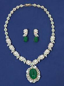 3 件/套金色花卉锆石首饰套装，适合婚礼和派对晚礼服配饰 - 花朵 - 查看 16