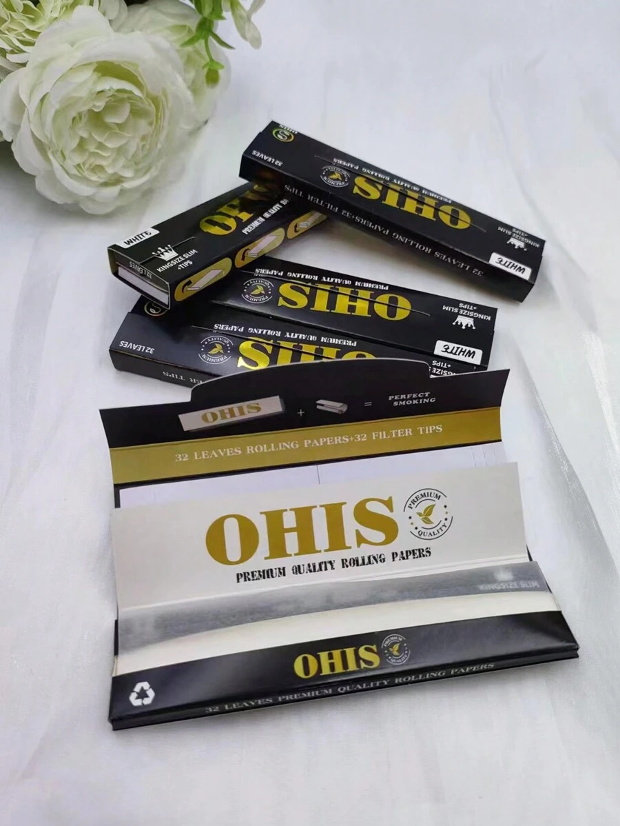 2冊慢燃手卷煙紙，每冊包含32張煙紙和32個濾嘴。 - 黑色 - 查看 1