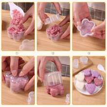 1pc/5pcs Rice Ball Mold - Featuring Triangle, Flower, Cartoon Bear, Heart Shape, Etc. - Diy Sushi Cake Pastry Mold - Single/Set - Clear - View 3