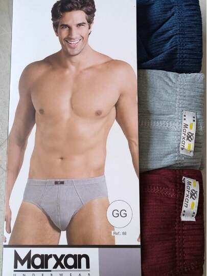 Kit 6 Cuecas Slip Algodão Canelado Elástico Embutido Adulto Marxan